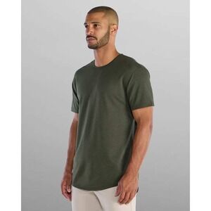 BYLT Premium Basics Signature T Shirt Dark Green Mens L Drop Cut Modern Casual